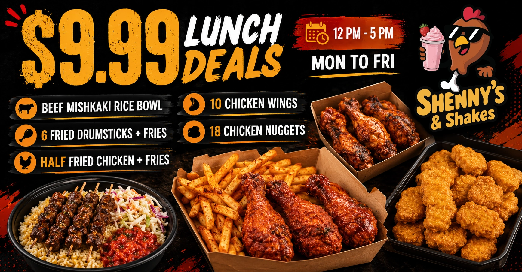 $9.99 Lunch Deals at Shenny's & Shakes Calgary