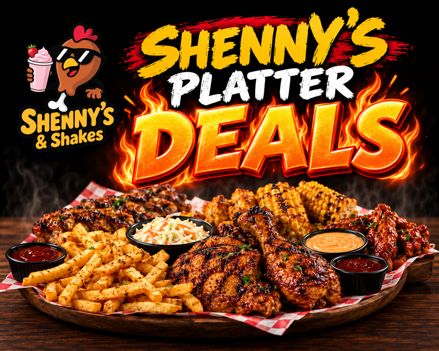Party platters and sharing packs at Shenny's & Shakes Calgary